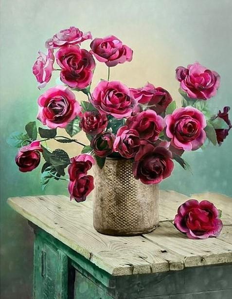 Fresh Roses - Flowers Paint By Number