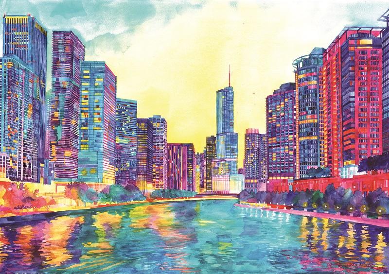 Colorful Chicago - Cities Paint By Number