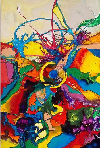 Abstract Color Collision Mandala Paint By Number