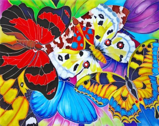 Colorful Butterflies Art Paint by numbers