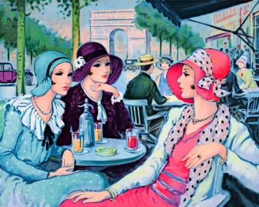 Ladies Coffee Time Paint by numbers