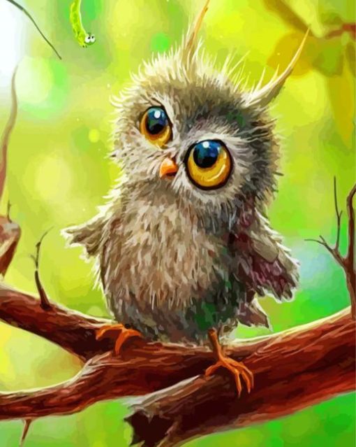 Cute Baby Owl Paint by numbers