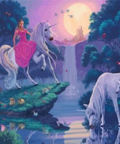 Girl On Unicorn Paint by numbers