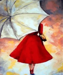 Lady And Umbrella Paint by numbers