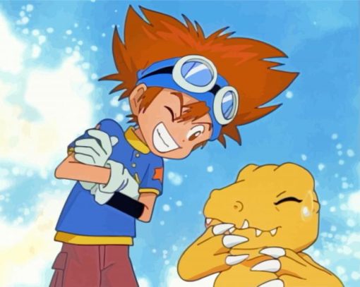 Digimon Tai Kamiya And Agumon Paint by numbers