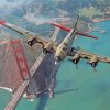 Petlyakov Pe 8 Over Golden Gate Paint by numbers