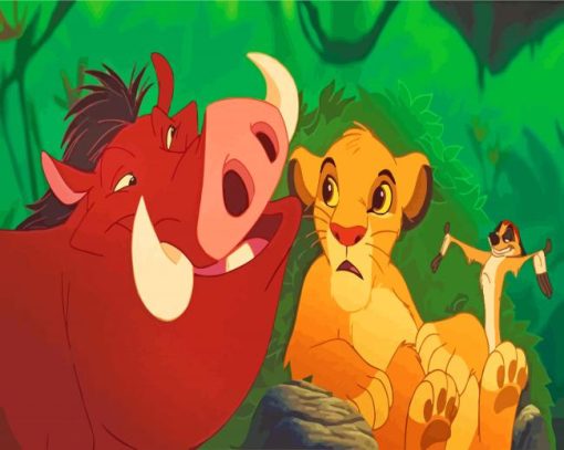 Timon Pumbaa And Lion Paint by numbers